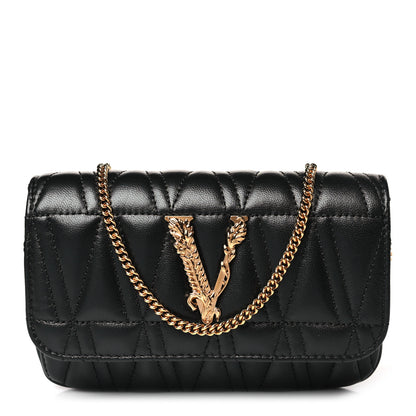 Versace Nappa Quilted Virtus Evening Bag Black 1 of 8
