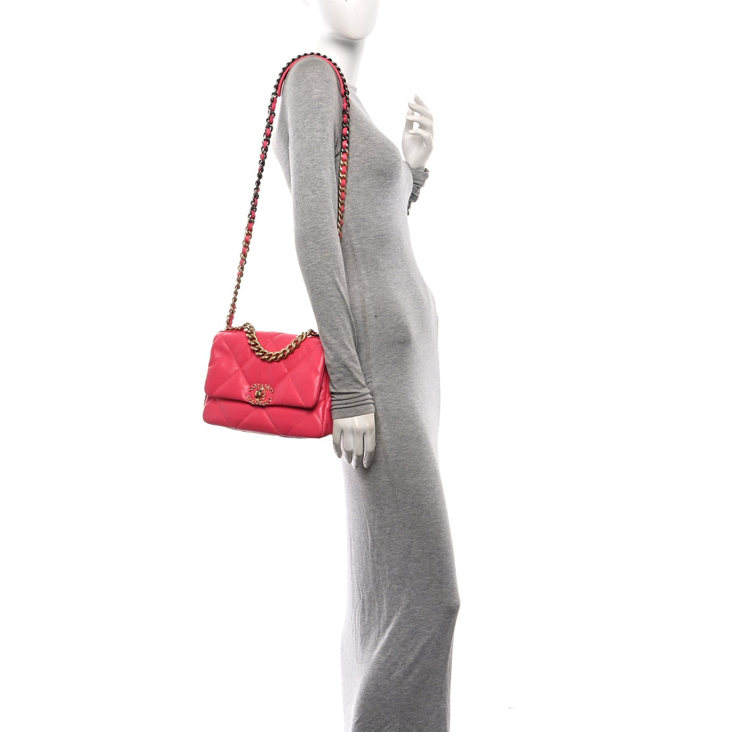 Chanel Goatskin Quilted Medium Chanel 19 Flap Pink 2 of 10