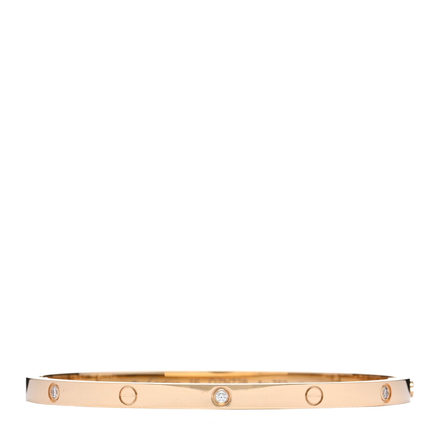 18K Yellow Gold 6 Diamond Small LOVE Bracelet 16