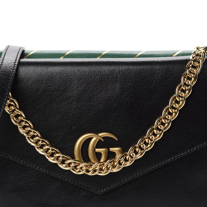 Gucci Calfskin Diagonal GG Medium Thiara Double Envelope Shoulder Bag Emerald Green Black 11 of 11