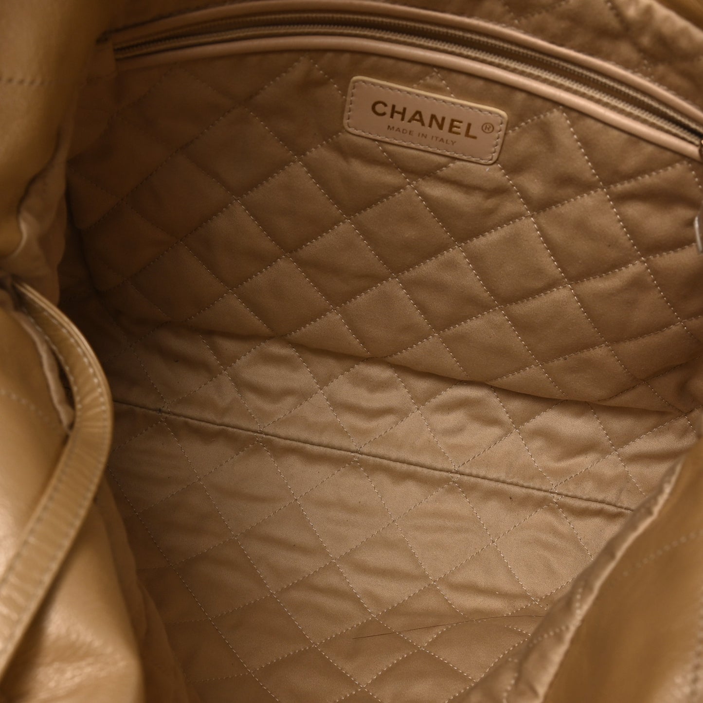 Metallic Calfskin Quilted Small Chanel 22 Light Gold
