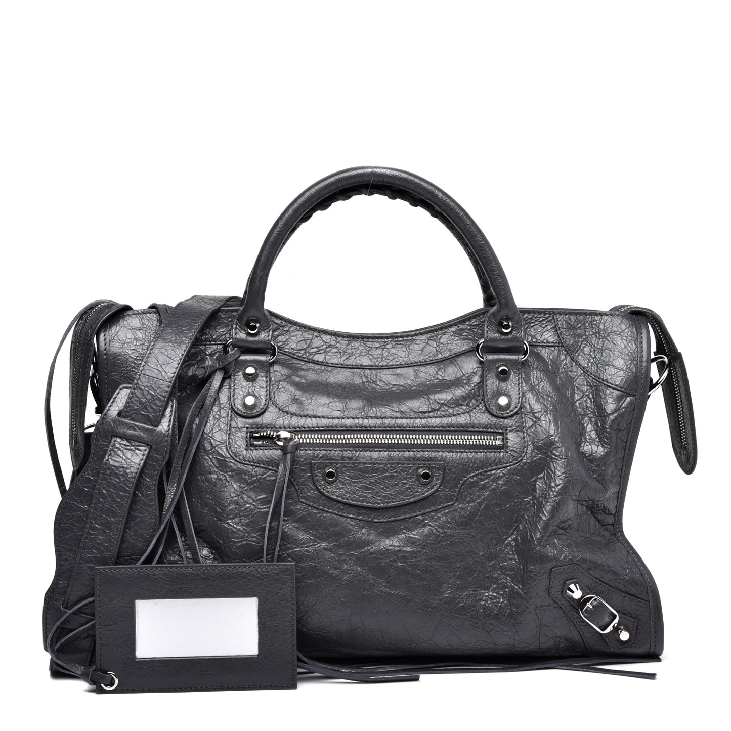 Agneau Classic Silver Hardware City Gris Fossile