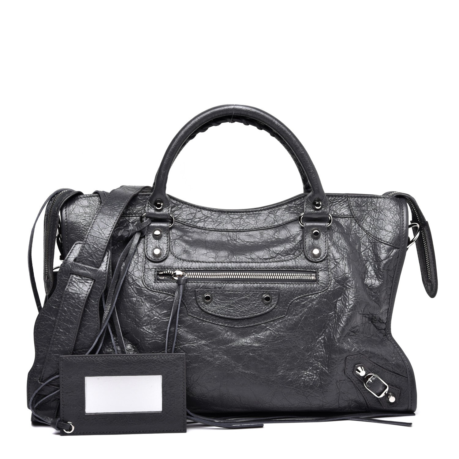 Balenciaga Agneau Classic Silver Hardware City Gris Fossile 1 of 9