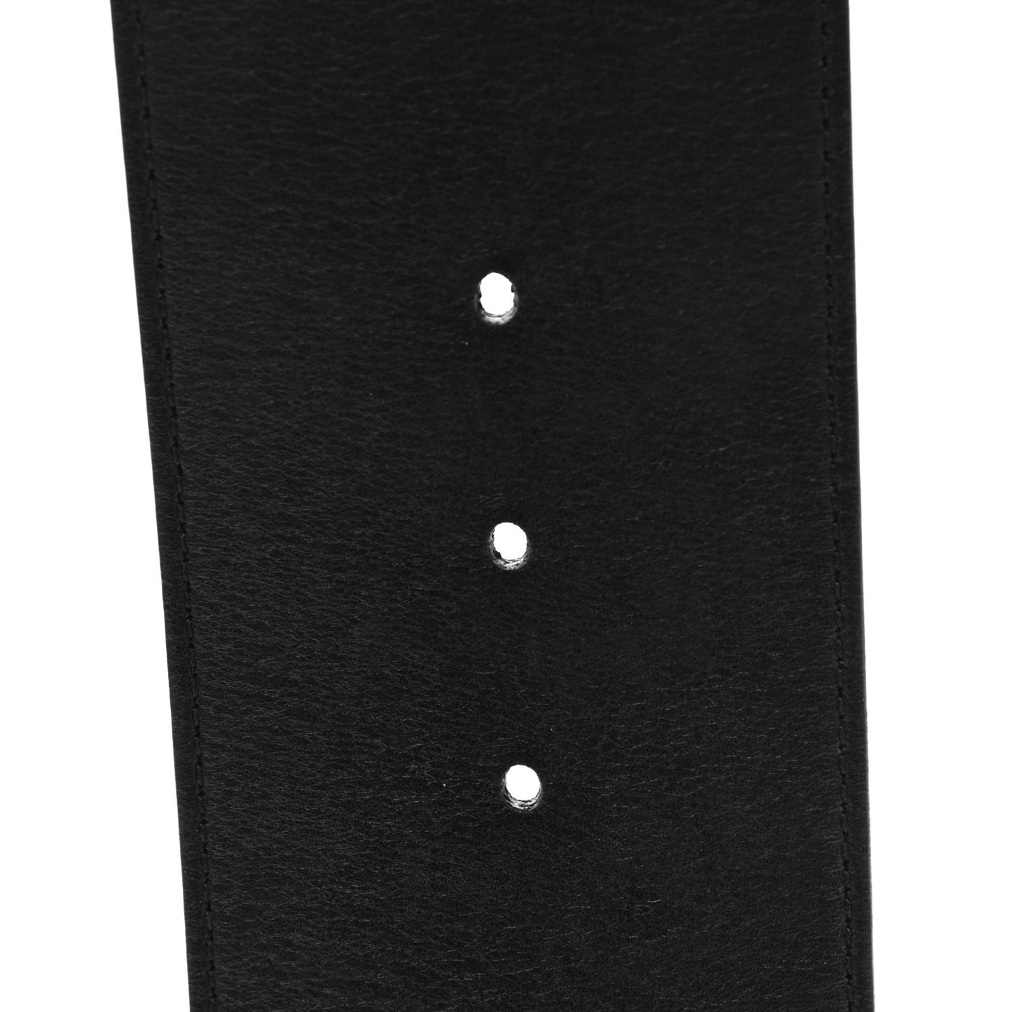 Moon Calfskin Pearl Double G 70mm Belt 100 40 Black Cream