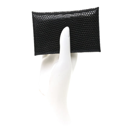 Hermes Lizard Calvi Card Case Black 2 of 7