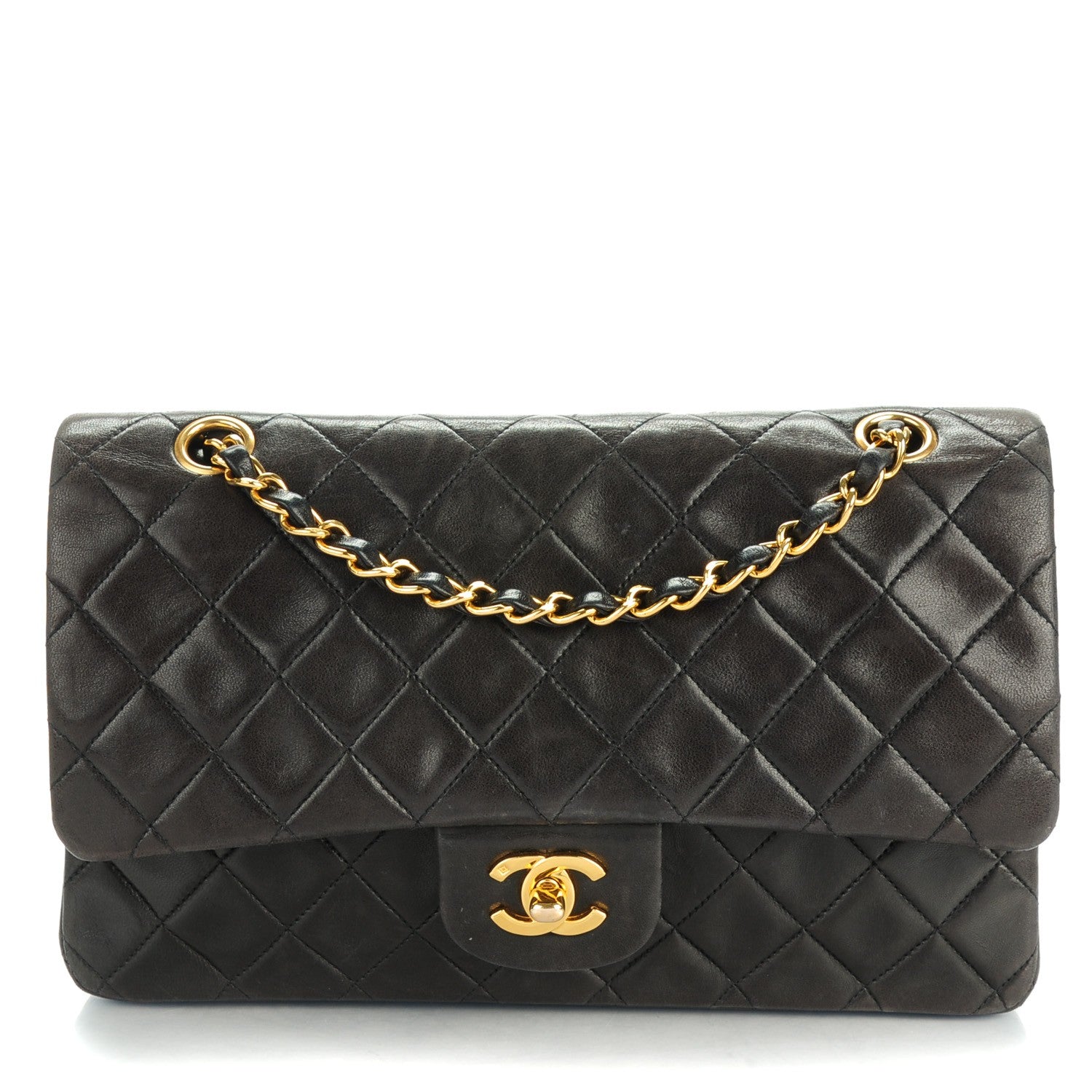 Chanel Lambskin Quilted Medium Double Flap Black 1 of 8