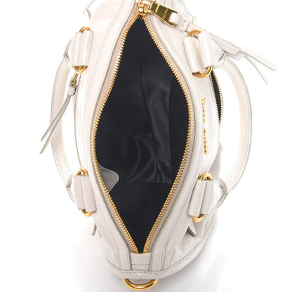 Miu Miu Vitello Shine Zip Tote Talco 6 of 14