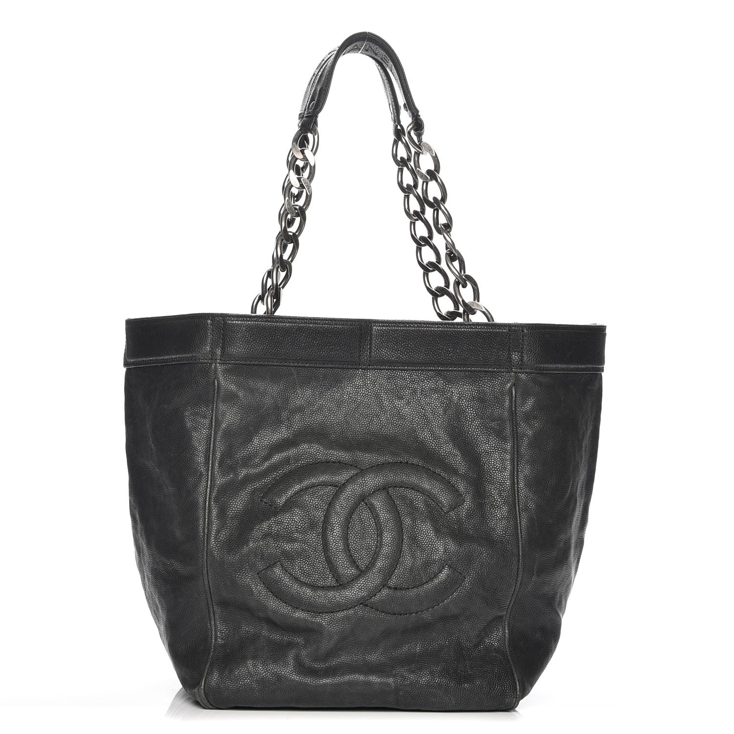 Chanel Distressed Caviar Outdoor Ligne Tote Black 6 of 7
