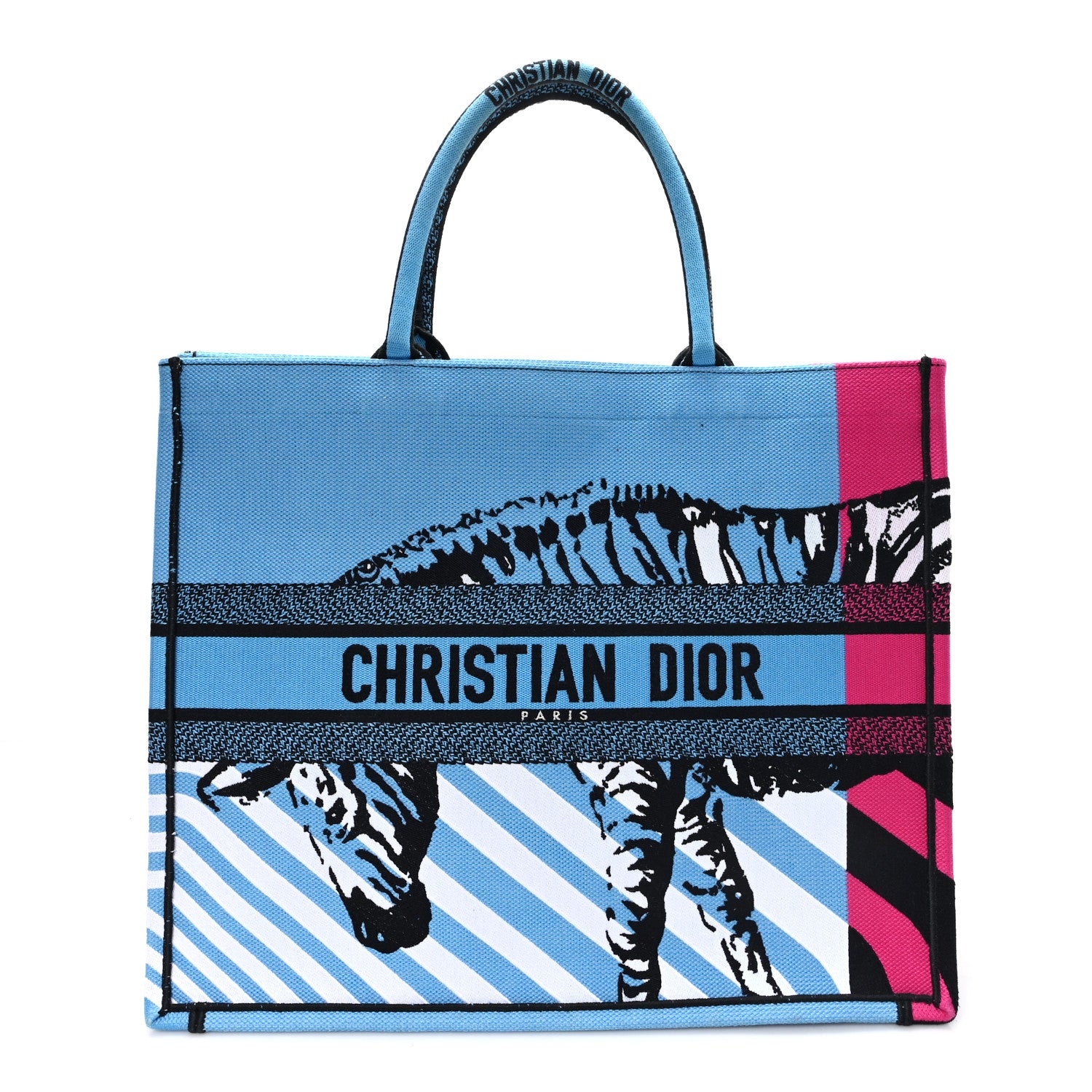 Jungle Large Embroidered Canvas Dior Christian christianDior バッグ Pop Blue Tote Book バッグ