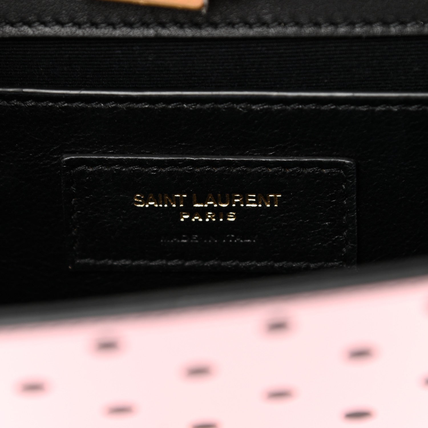 Saint Laurent Calfskin Polka Dot Small Monogram Kate Satchel Rose Black 6 of 10