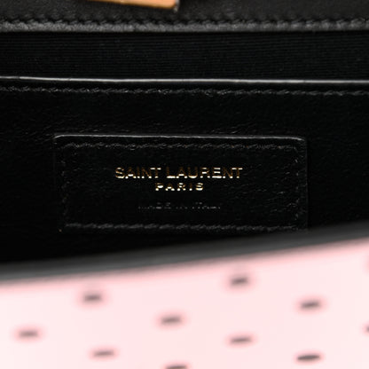 Saint Laurent Calfskin Polka Dot Small Monogram Kate Satchel Rose Black 6 of 10