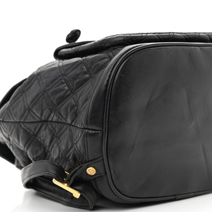 MCM Calfskin Studded Drawstring Backpack Black 8 of 11