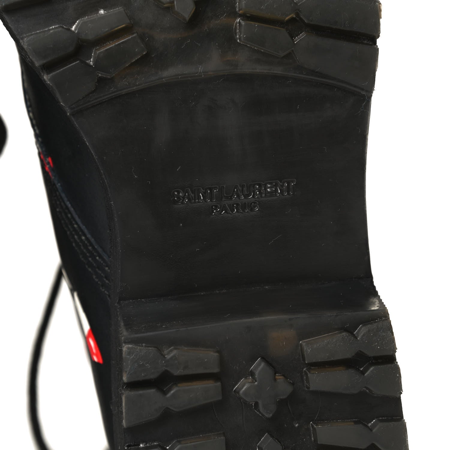 Saint Laurent Smooth Calfskin Rangers Boots 37 Black Red 15 of 22