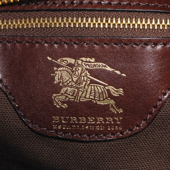 House Check Bridle Calfskin Belted Satchel Brown