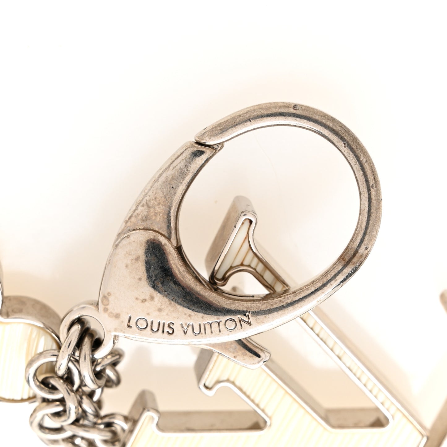 Fleur d Epi Bag Charm Key Holder Ivory