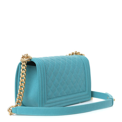 Chanel Caviar Quilted Medium Boy Flap Turquoise 3 of 13