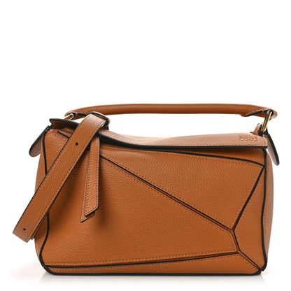 Loewe Grained Calfskin Small Puzzle Bag Tan 1 of 8