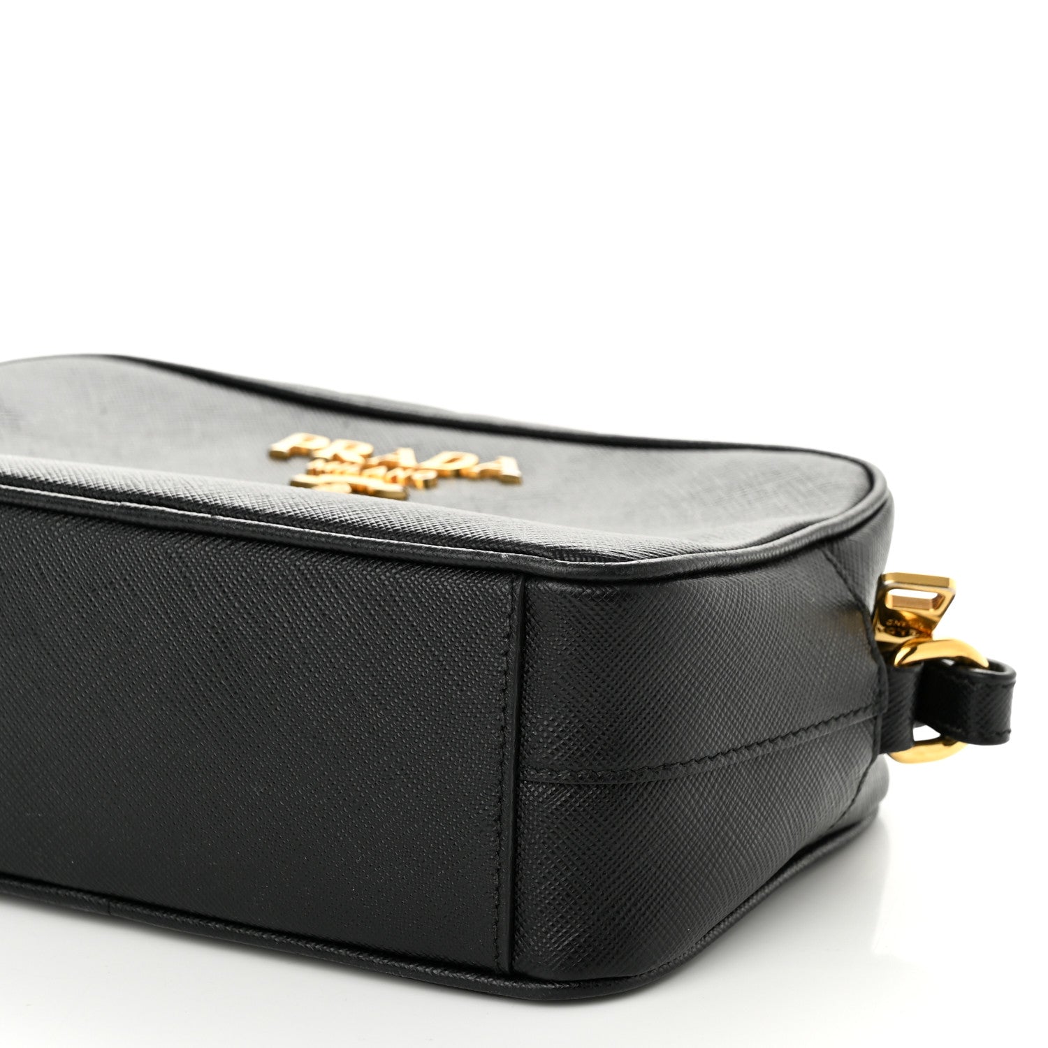 Prada Saffiano Mini Camera Crossbody Bag Black 9 of 9