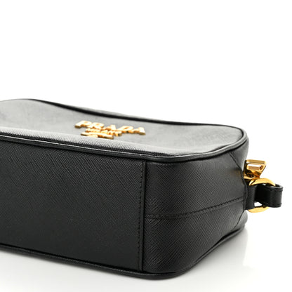 Prada Saffiano Mini Camera Crossbody Bag Black 9 of 9
