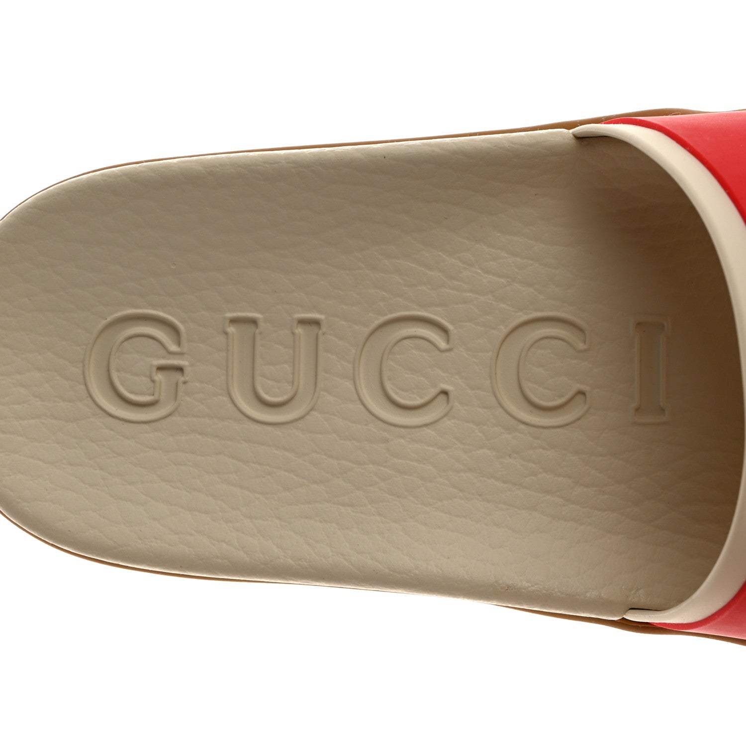 Gucci Rubber Web Womens Interlocking G Slide Sandals 37 Mystic White Green Red 6 of 8