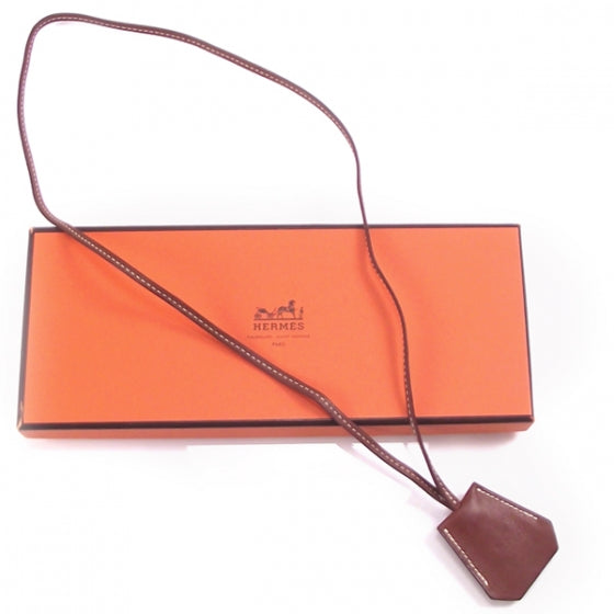 Hermes Chocolate Brown Clochette Necklace 3 of 4