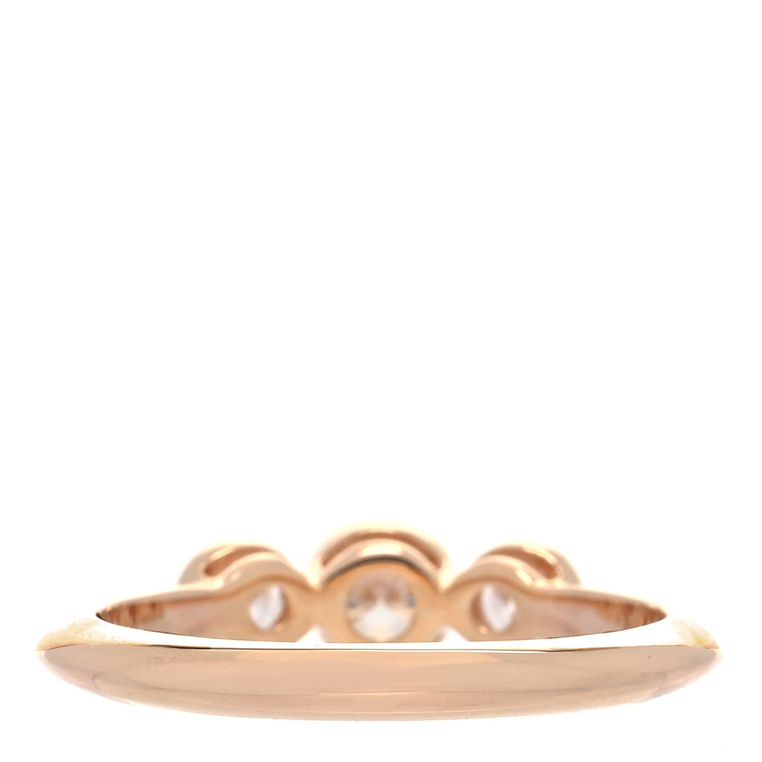 Tiffany 18K Rose Gold Diamond Three Stone Milgrain Ring 46 3.75 3 of 5