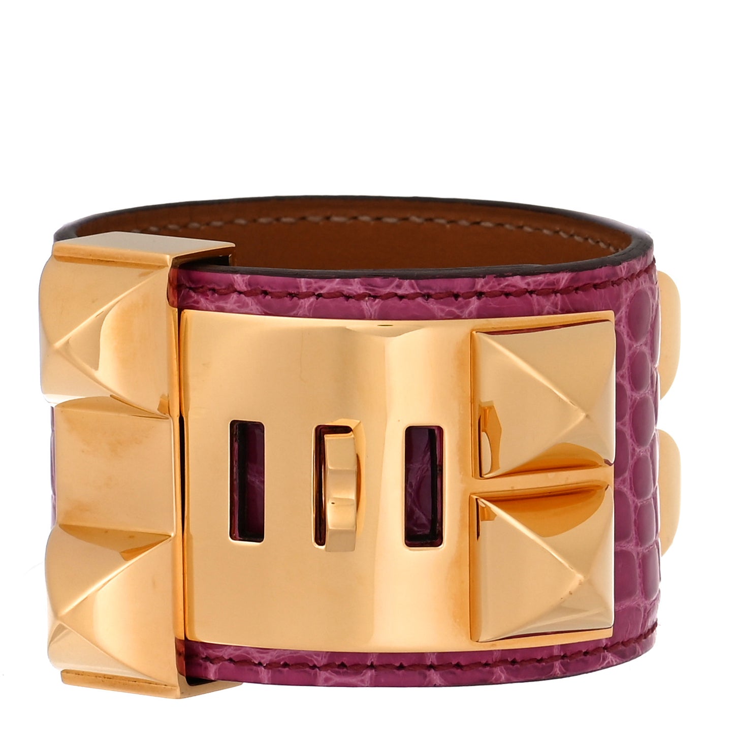 Shiny Alligator Collier De Chien CDC Bracelet S Rose Scheherazade