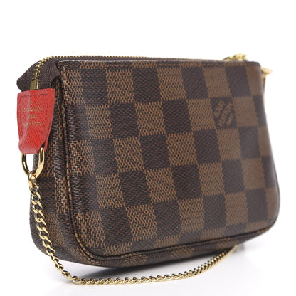 Louis Vuitton Damier Ebene 2019 Christmas Animation Mini Pochette Accessories Red 3 of 7