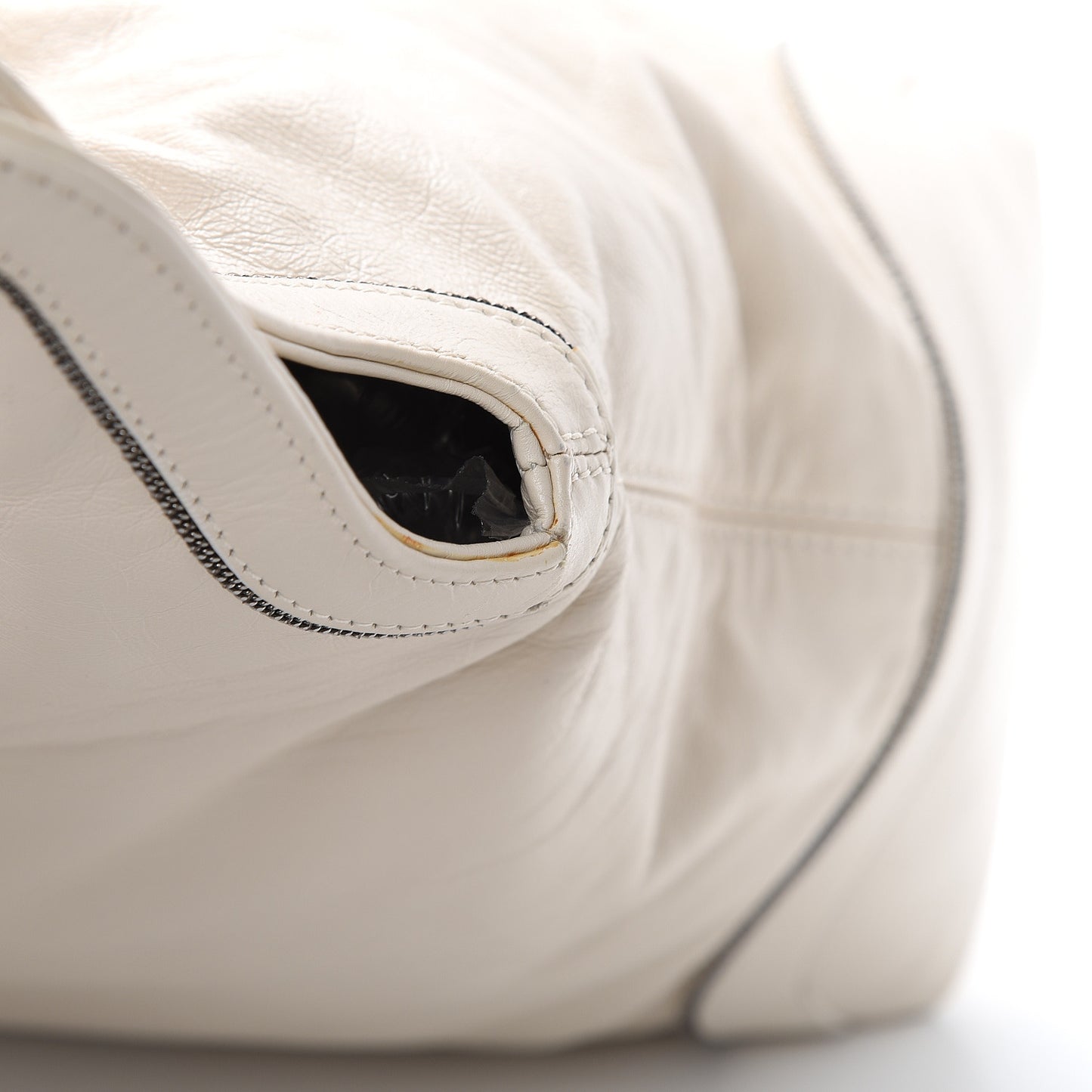 Calfskin Soho CC Shopper Tote White
