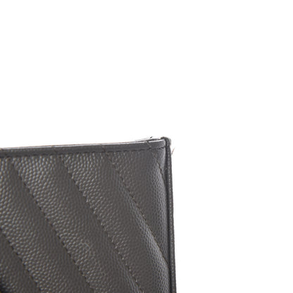 Saint Laurent Grain De Poudre Matelasse Chevron Monogram Chain Wallet Earth 9 of 9