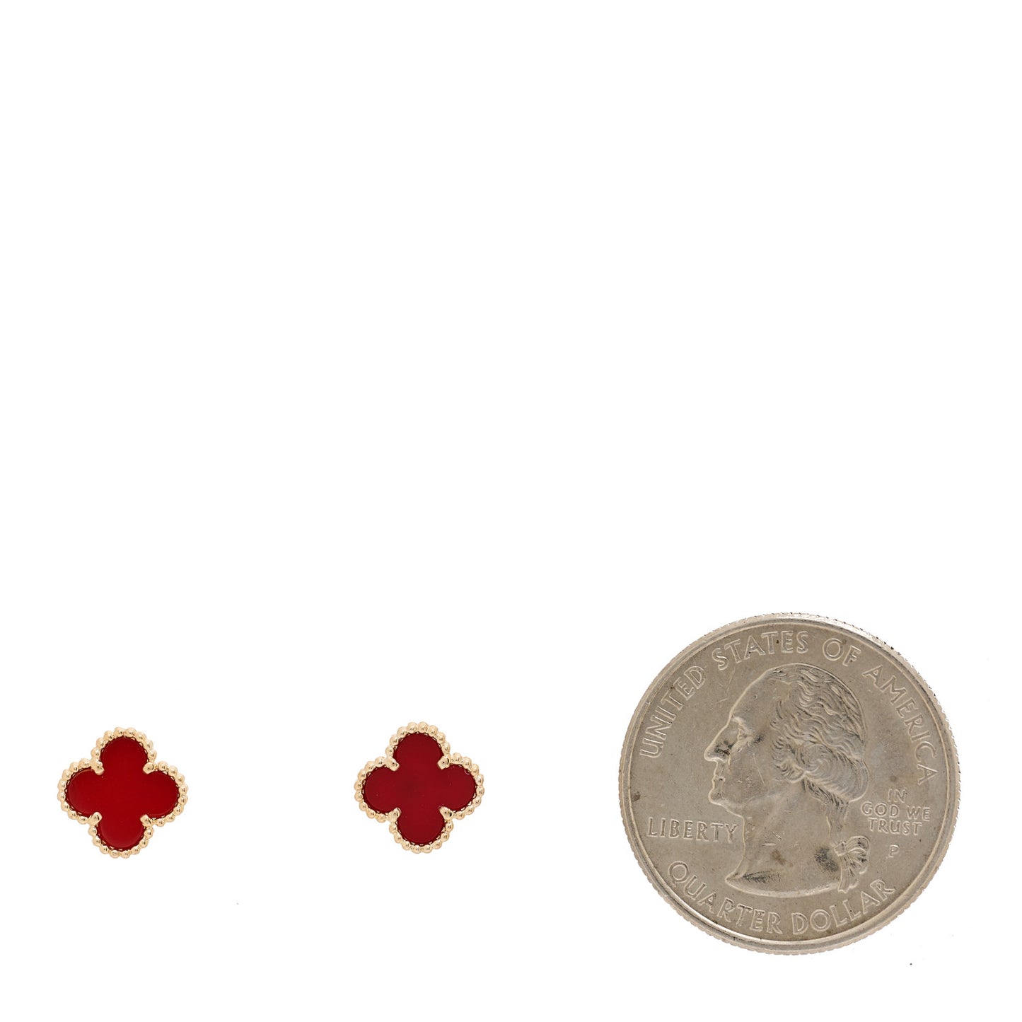 18K Rose Gold Carnelian Sweet Alhambra Earrings