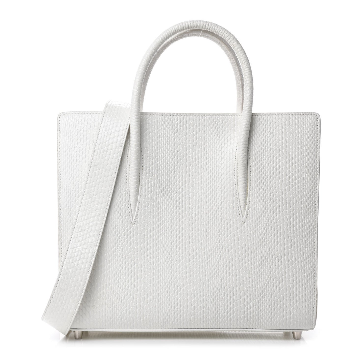 Calfskin Lizard Embossed Medium Paloma White