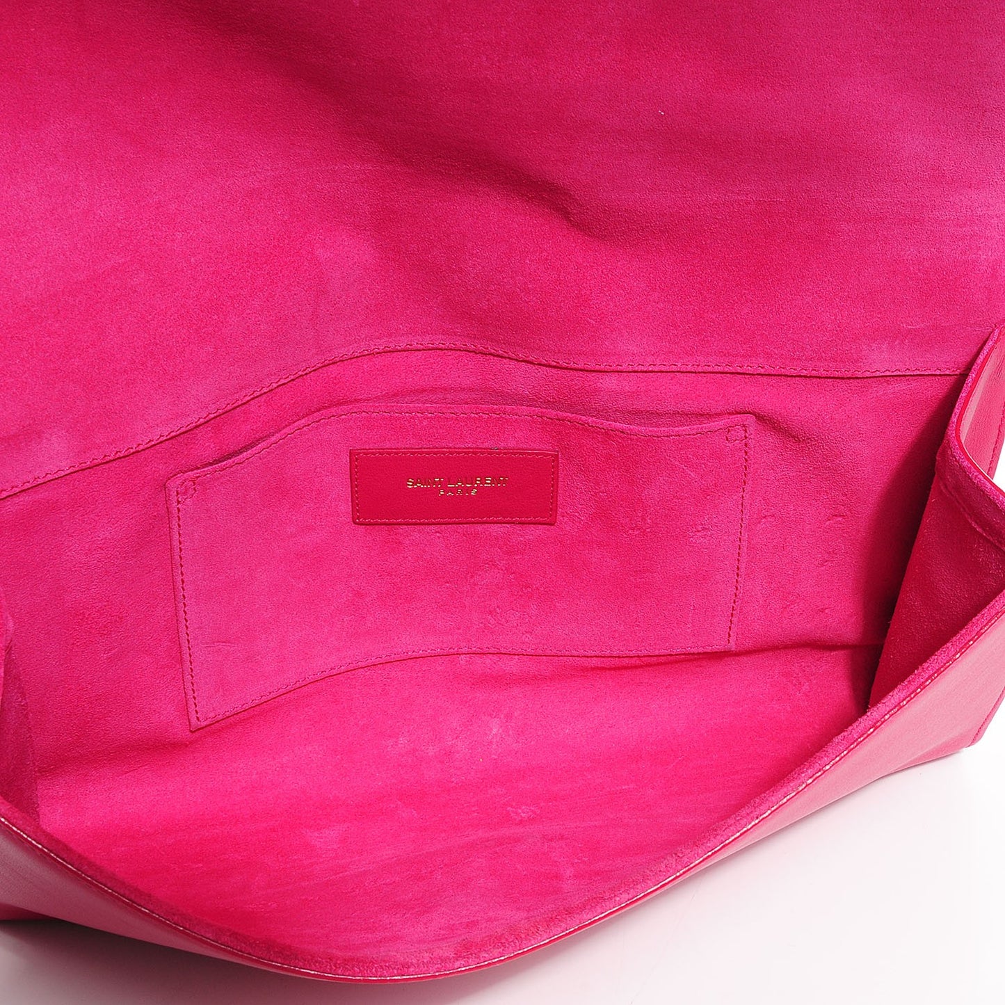 Calfskin Y Ligne Clutch Fuchsia