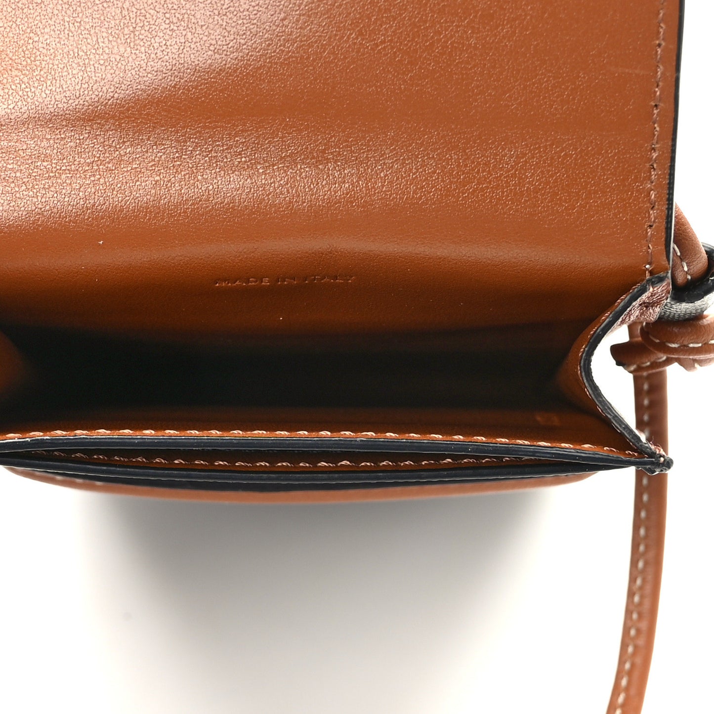 Triomphe Canvas Lambskin Phone Pouch With Flap Tan