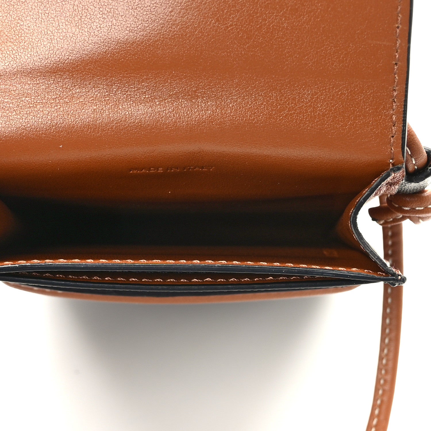 Celine Triomphe Canvas Lambskin Phone Pouch With Flap Tan 5 of 11
