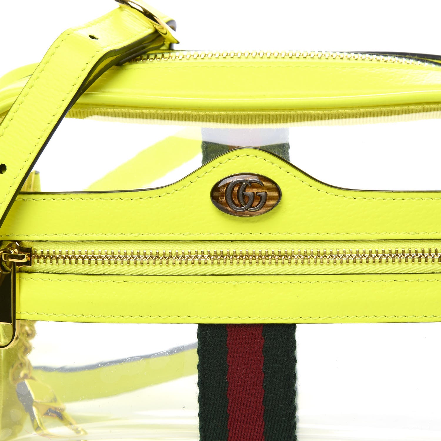 Gucci Vinyl Web Mini Ophidia Transparent Shoulder Bag Yellow Fluo 8 of 8