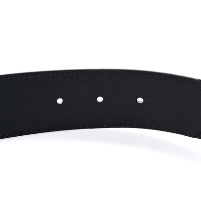 Gucci GG Supreme Monogram Matte Plutone Calfskin Double G 40mm Belt 75 30 Beige Ebony Black 4 of 6