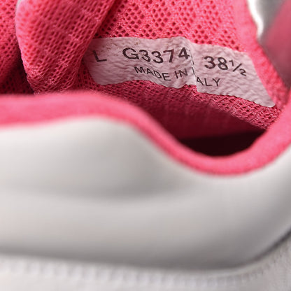 Chanel Suede Calfskin CC Sneakers 38.5 White Silver Fluo Pink 10 of 11