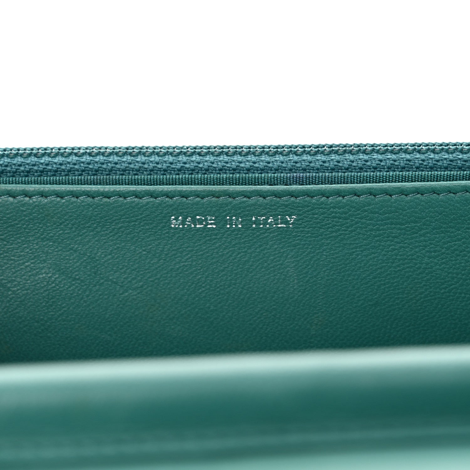 Chanel Calfskin Diamond Stitch Wallet On Chain WOC Turquoise 7 of 12