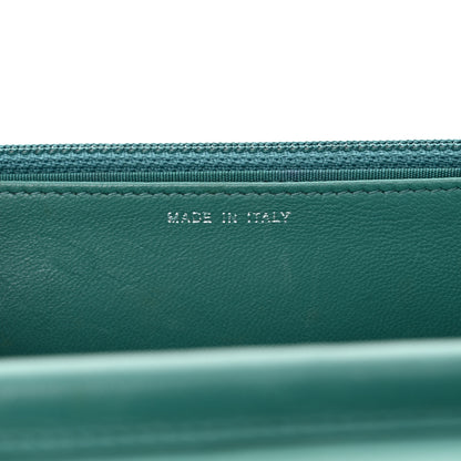 Chanel Calfskin Diamond Stitch Wallet On Chain WOC Turquoise 7 of 12