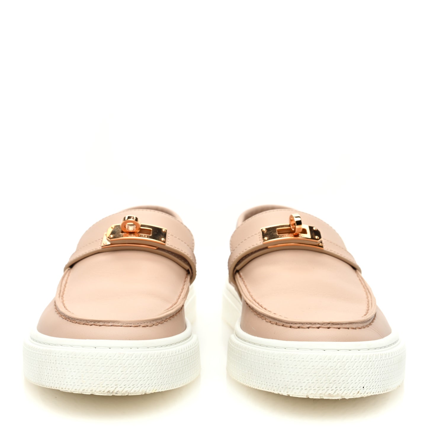 Calfskin Game Slip On Sneakers 37.5 Beige Nude