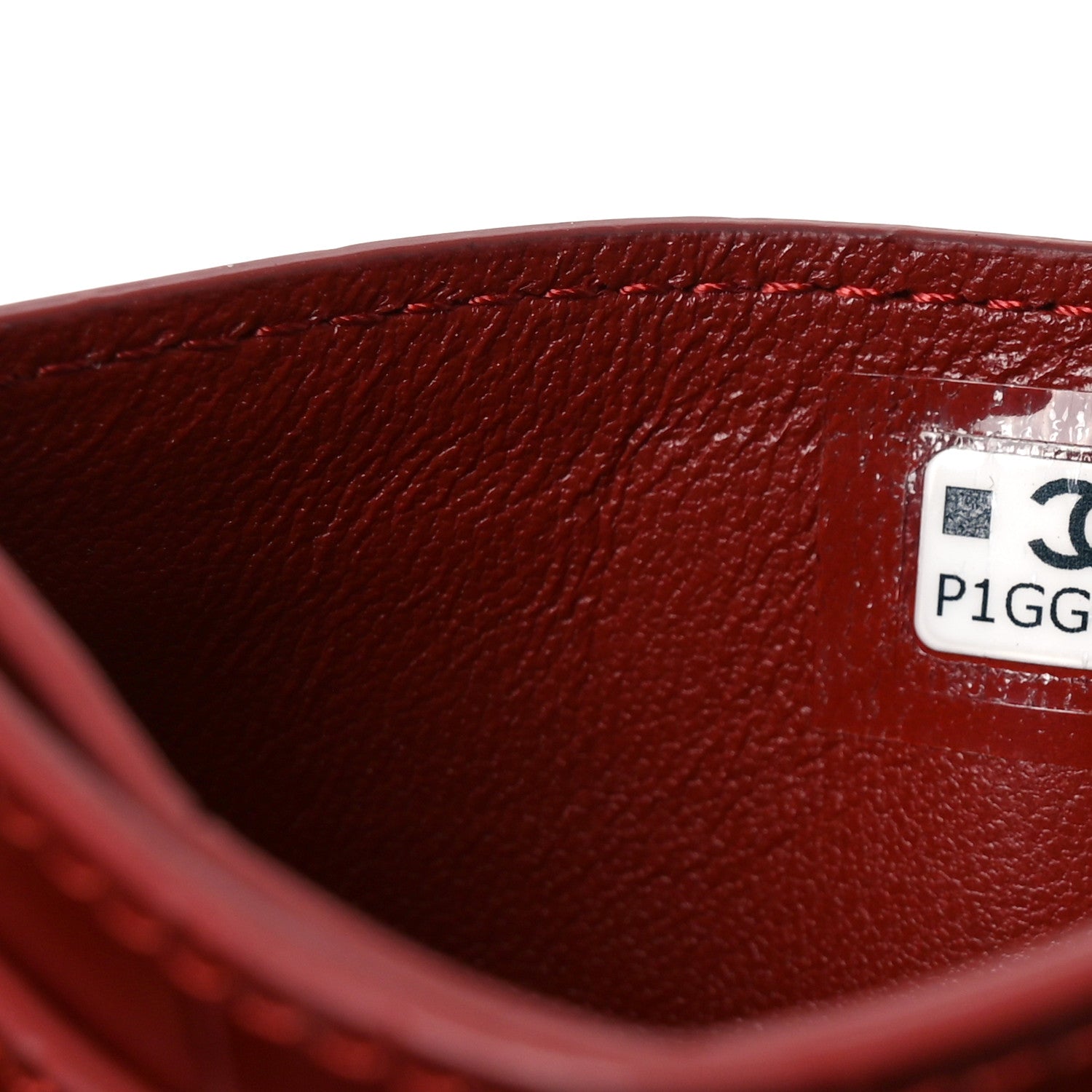 Chanel Calfskin Crocodile Embossed Crococo Card Holder Burgundy 7 of 8
