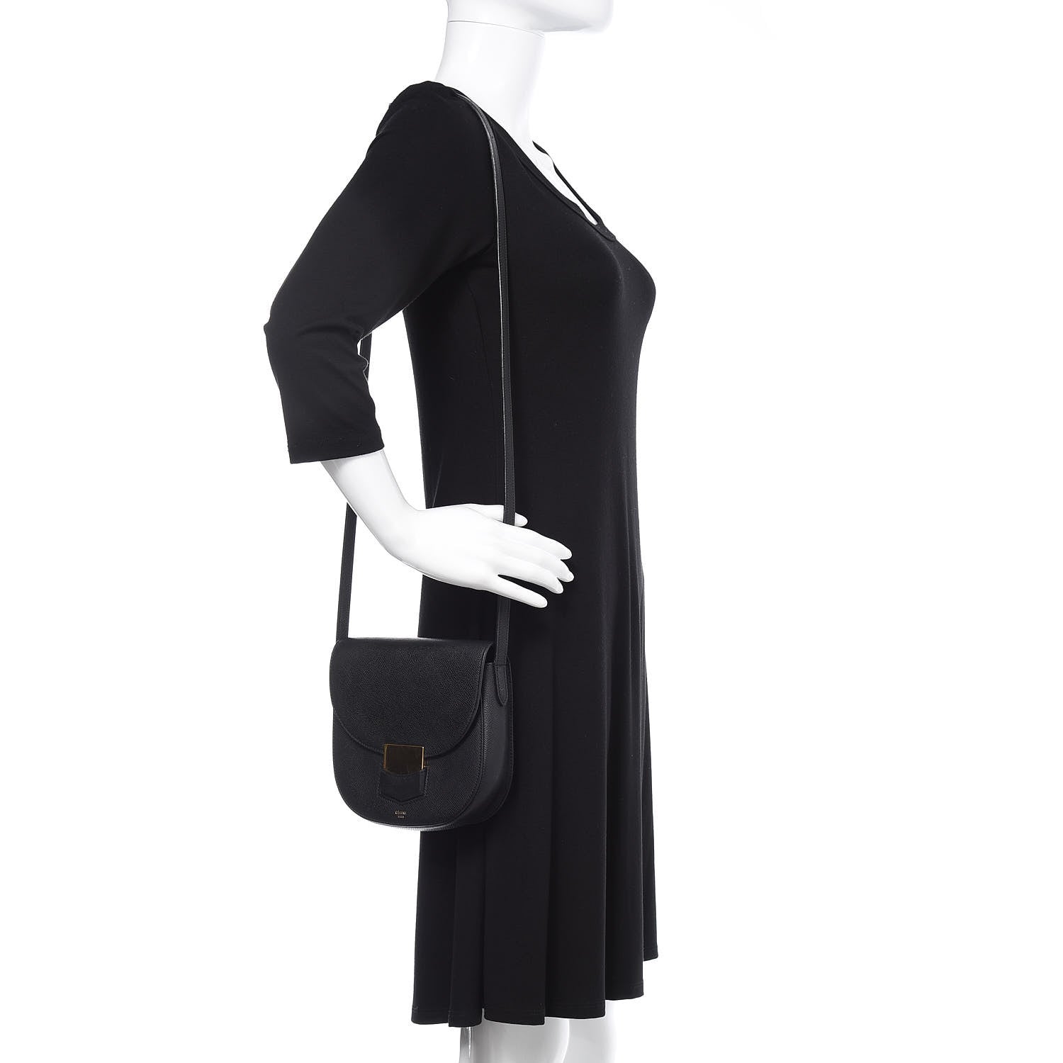 Celine Baby Grained Calfskin Small Trotteur Black 2 of 14