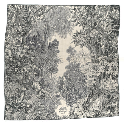 Hermes Cashmere Silk All 'Orto Botanico Di Palermo Shawl 140 Vert Loden Naturel Encre 1 of 4
