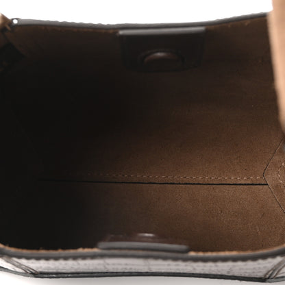 Jimmy Choo Calfskin Crocodile Embossed Small Diamond Hobo Chocolate 5 of 9