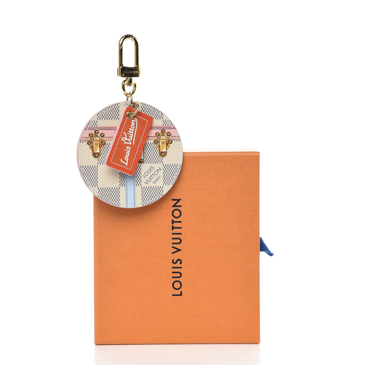 Damier Azur Summer Trunks Bag Charm Key Holder