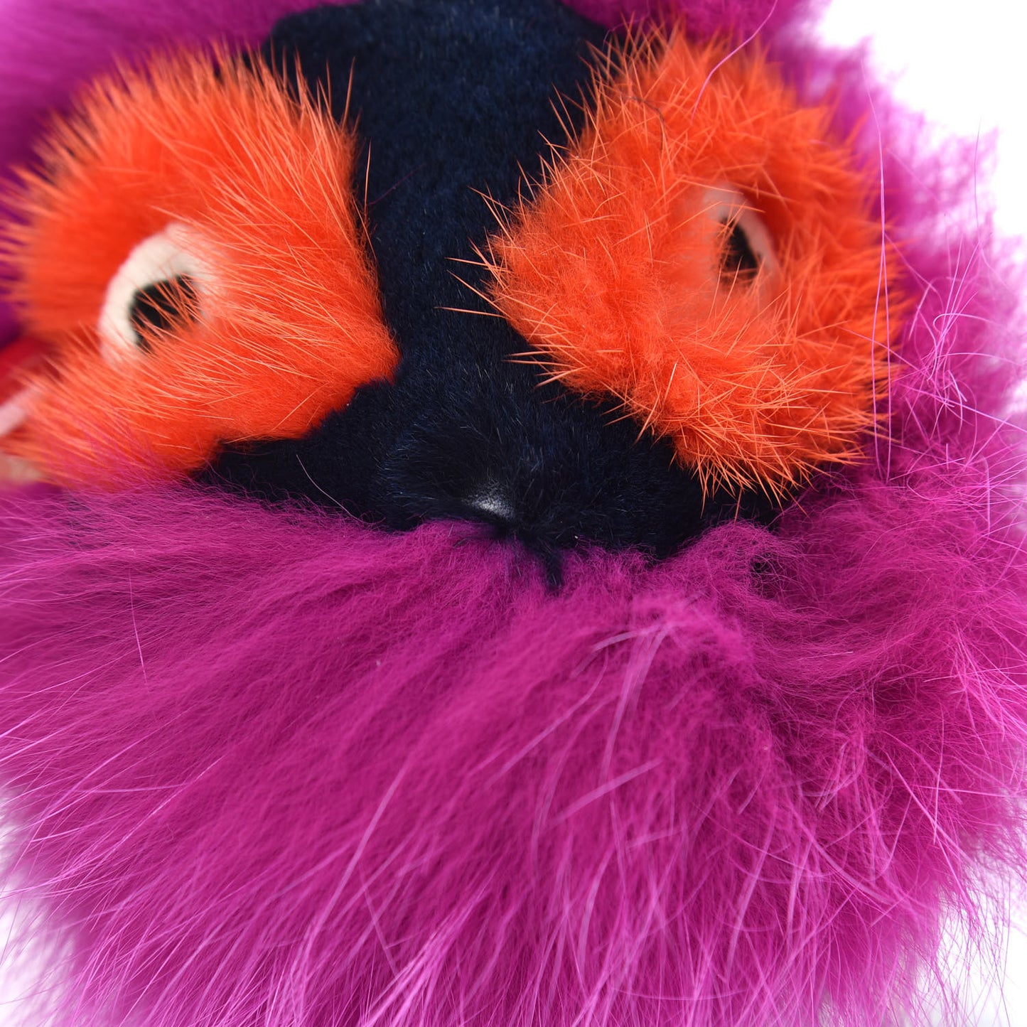 Fox Mink Goat Fur Oret Monster Bag Bug Charm Orchid Black