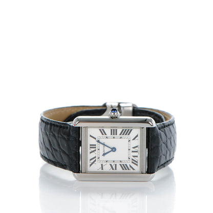 Cartier Stainless Steel Alligator 24mm Tank Solo Quartz Watch 4 of 10