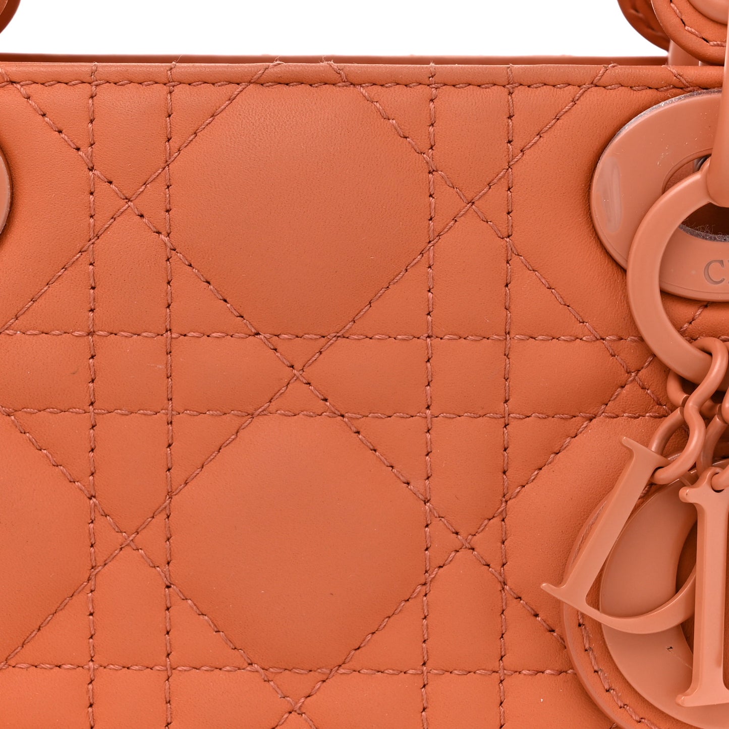 Ultra Matte Calfskin Cannage Mini Lady Dior Indian Red