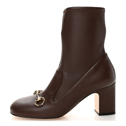 Gucci Nappa Horsebit Ankle Boots 37.5 New Chocolate 1 of 9